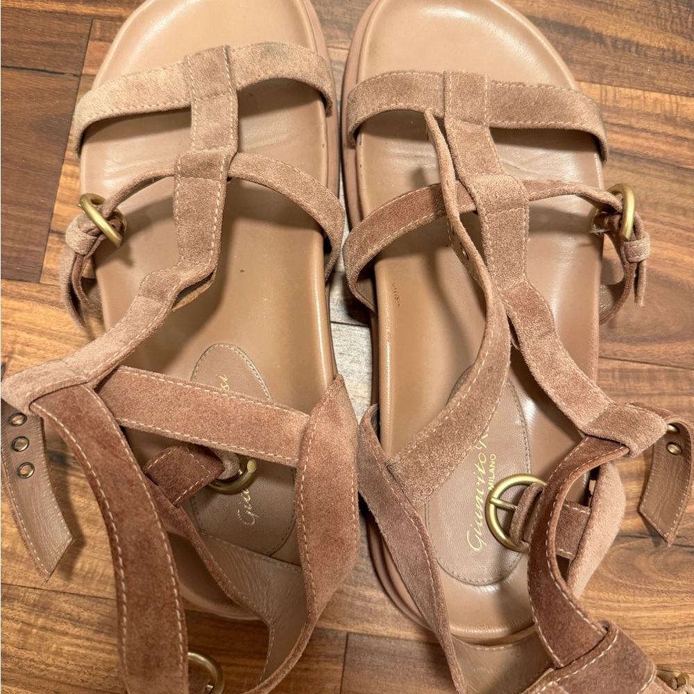 Gianvito Rossi Tan Suede Sandals